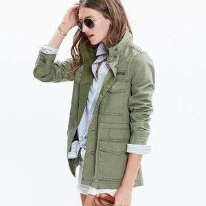 Madewell Catskills Military Utility Jacket in Army Green Size Small